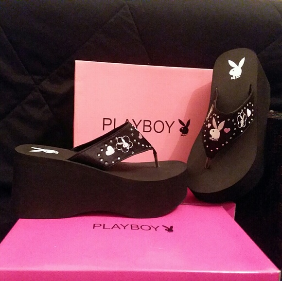 playboy platform sandals